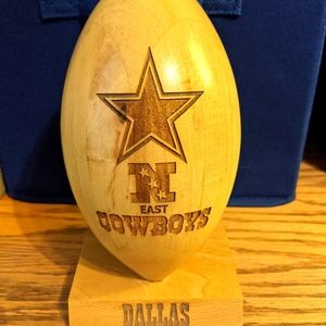 Dallas Cowboys wooden football statue